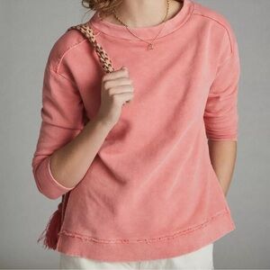 Anthropologie Pilcro Imogen Seamed Pink Cotton Tunic Top Sz M